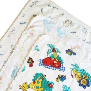 3 Cotton Crib Blankets Bambi Jungle Baby Toys
